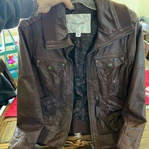 Faux Brown Leather Jacket